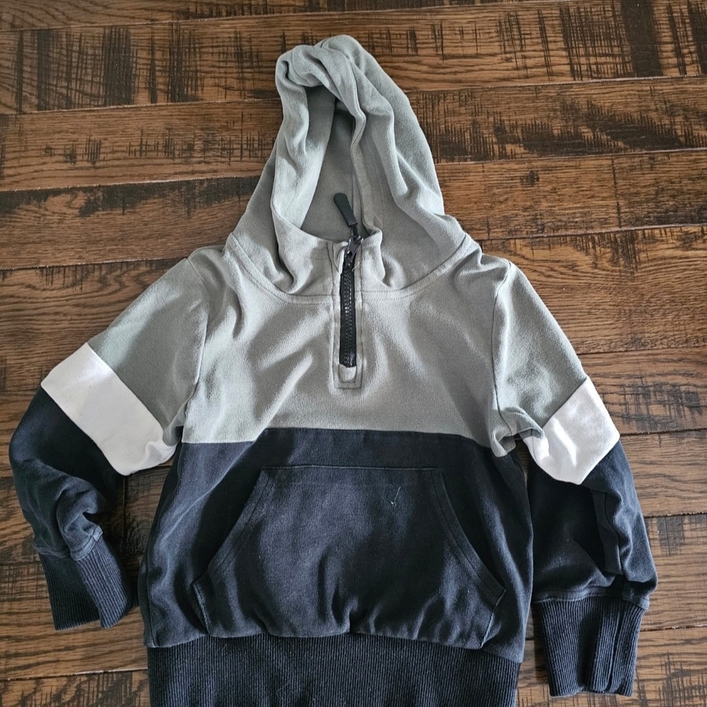 Little Bipsy Gray, Black & White Colorblock Hoodie